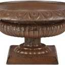 Esschert Design Low French Urn, Cast Iron, Antique Brown - Small