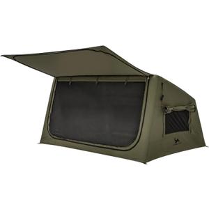 TOMOUNT Inflatable Canvas Tent with Pump,Easy Setup Blow Up Tent for Camping (green)