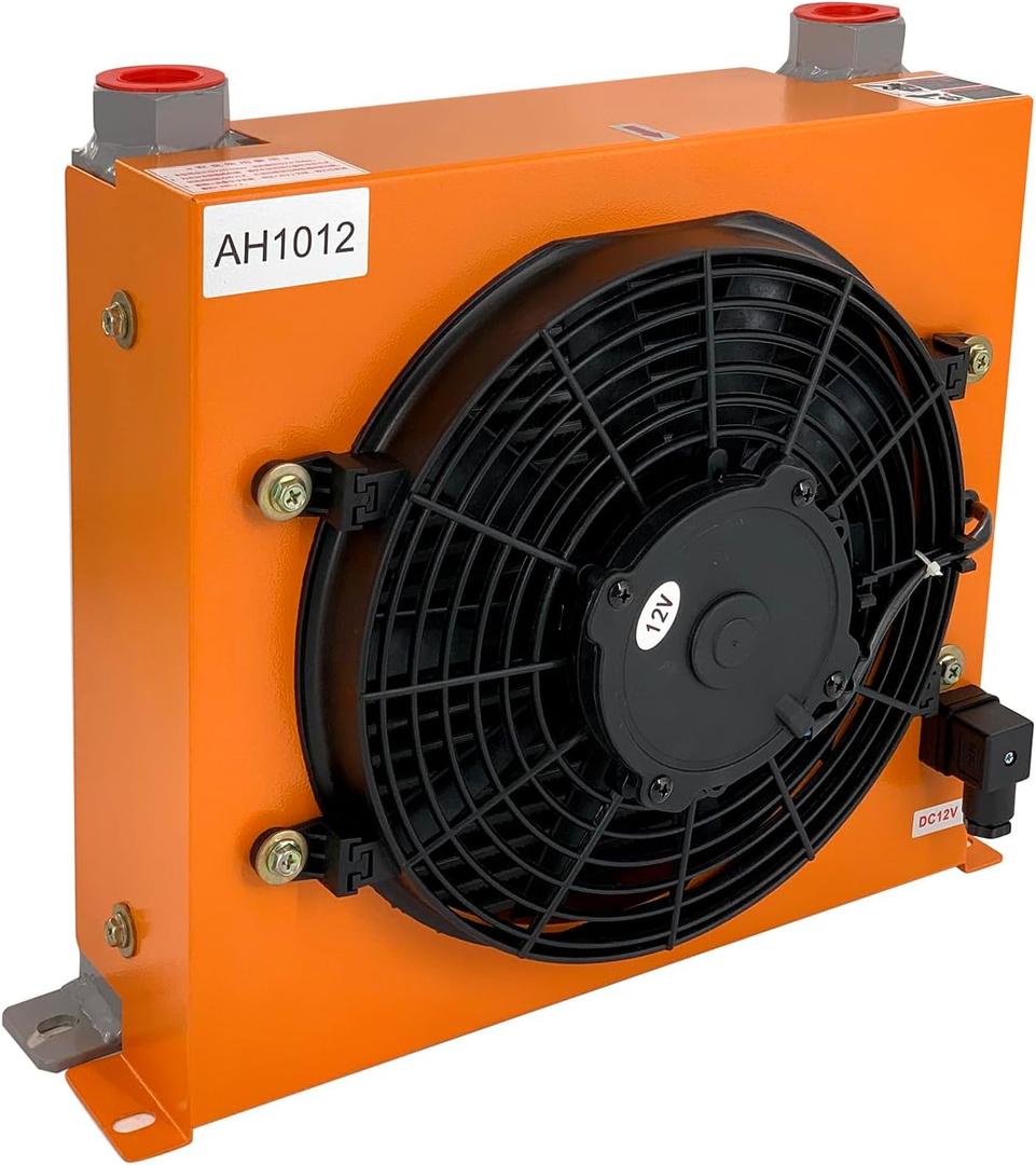 AH1012T-CA Hydraulic Oil Cooler 120W 12VDC 100L/min Air Cooled Oil Radiator
