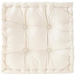 vctops Chair Cushion for Dining Chair, Soft Velvet Square Seat Cushion with Ties Cozy Indoor Chair Pad Cushion for Office Kitchen Dining Room (Beige,16"x16")