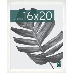 MCS Studio Gallery 16x20 Poster Frame White Woodgrain Engineered Wood, Vertical & Horizontal Wall Hanging Large Picture Frame for Photos, Posters & Art Prints (1-Pack)