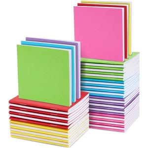 Paper Junkie 48 Pack Colorful Mini Blank Books Bulk - Pocket Sized Notebooks for Kids - 4x4 In Small Notepads Journals for Drawing Writing (6 Colors Mini Books) Notepads for Kids