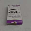 6 Ft Black USB Extension Cable Retractable Cord 2.1Amp 480mpbs 5 Adapters