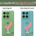 Unov Case Compatible with Motolora Moto Edge 60 Fusion Moto 60 5G Clear with Dino Rainbow Dinosaur Dragon Embossed Pattern Design Soft TPU Shock Absorption Slim Protective Back Cover