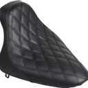Black Front Driver Solo Seat Cushion Pillion For Harley 2000-2007 Softail Deluxe FLSTN FXST Fat Boy FLSTF Softail Springer Heritage Springer Heritage Softail, Black Stitching