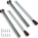2 Packs Drawer Slides Center Track for Kenlin Rite-Trak II Rails Kit, 16 Inch Drawer Metal Slides with Stop & Roller, Replacement for Dresser Nightstand Wardrobe Cabinet Drawer Tracks and Rails Kits