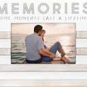 Malden International Designs 4x6 Memories Sentiment Picture Frame Memories Some Moments Last A Lifetime Raised Sunwashed Contrasting Stripes Gray Screenprinted Text