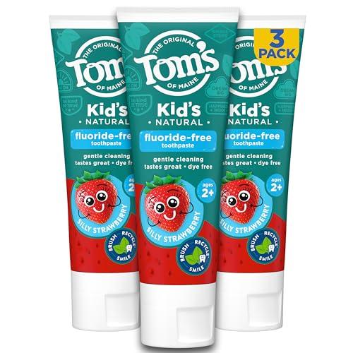 Tom's of Maine Natural Kid's Fluoride Free Toothpaste, Ages 2+, Silly Strawberry, 5.1 oz. 2-Pack 