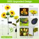 KOOPER Solar Lights Outdoor Decor - 6 Pack Solar Garden Lights with 18 Sunflower Lights, Auto ON/Off, Waterproof for Garden, Patio, Backyard