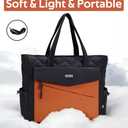 Women's Travel Tote Bag - Large Capacity Single Shoulder Carry-On, Lightweight Weekender Organizer for Work & Travel (Black-brown)