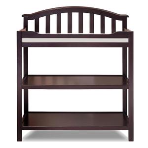 Sorelle Furniture Berkley Changing Table and Changing Pad, Dressing and Diaper Changing Table for Baby Room, Nursery Furniture for Infant -Espresso
