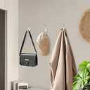 SIAMESE Aluminum Towel Hooks, 4 Pcs Matte White Coat Hooks, Wall Hooks for Clothes, Jackets, Shower, Robe, Hat, Towel, in Bathroom, Kitchen, Living Room, Bedroom(Matte White)