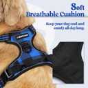 rabbitgoo Dog Harness No Pull with 2 Leash Clips, Adjustable Soft Padded, Reflective Oxford No Choke Pet Vest with Easy Control Handle for Large Dogs, Blue Plaid, L