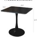 Square Modern Dinning Table 30 inches for 2-4 Bistro Tulip Table with Faux Marble top,Easy Assemble,no Wobble,Stable Sturdy Metal Frame Diameter 30in*H28.74in (Black, 30in)