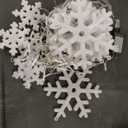 Brightown Snowflake Christmas Lights,20Ft 228 LED Icicle Lights for Outside with 24 Drops, Connectable Curtain String Light for Indoor Outdoor House Eaves Window Porch Tree Holiday Decor, Warm White