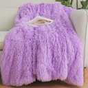 Lavender Fuzzy Throw Blanket  50x60 Inch Soft & Cozy Plush Blanket, Fluffy Shaggy Couch Bed Cover for Living Room, Bedroom Decor  Gift for Women, Men, Him & Her