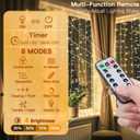 suddus Curtain Lights for Bedroom, 150 Led Hanging String Light Outdoor, Fairy Curtain Lights Indoor for Christmas, Dorm, Wall, Backdrop, Window, Wedding, Party, Birthday Decor, Warm White