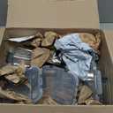 KOMUEE Glass Meal Prep Containers 3 Compartments, 5 Pack 36 oz, Glass Food Storage Containers with Lids, Airtight Lunch Bento Box, Portion Control, Freezer and Microwave Safe (Gray)