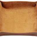 boshiho Valet Tray for Men, Leather Jewelry Catchall Key Phone Coin Box Change Caddy Bedside Storage Box (Crazy Horse Leather - Light Brown)