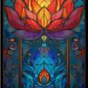 Great Jigsaw Puzzles for Adults 300 Pieces Zen Meditation Stained Glass Lotus Floral Puzzles for Adults Toys Gift Family Decoration Kids Puzzle
