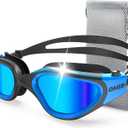 OMID Swim Goggles, P2 Polarized Swimming Goggles for Men Anti-fog Goggles Swimming for Adult Women (A0-black Blue Frame Blue Lens)