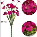 15 Bundles Artificial Flowers UV Resistant Outdoor Plants No Fade Faux Plastic Shrubs Fake Silk Flowers Window Box Garden Porch Home Decoration(Fuchsia)