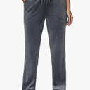 COZZIPLUS Women Velour Pant,Soft Velvet Sweatpant for Women, Straight Leg High Waist Velour Lounge Pant with Pockets, Size Medium Color Grey