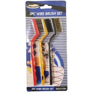 3 PCS Mini Wire Brush, Stainless Steel Brush Metal Detail Brushes Curved Handle Masonry Brush Wire for Cleaning Welding Slag and Rust (7in 3pcs Colorful)