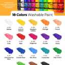 Nicpro 18 Colors Large Washable Paint Set for Kid (8.45oz), Acrylic Bulk Paint Supplies Non Toxic Tempera Paint for Art, Craft DIY, Poster & Finger Paint, School, Home, Teacher Classroom Must Haves