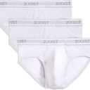 2(X)IST mens Essential Cotton No Show Brief 3-pack (Large, White New Logo)