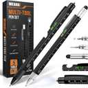 WEARXI Mens Fathers Day Dad Gifts from Daughter Son, 9 in 1 Multitool Pen Gifts for Men, Mens Gift for Dad/Him/Husband, Birthday Gift for Men/Boyfriend, Cool Gadgets, Camping Accessories (Black)