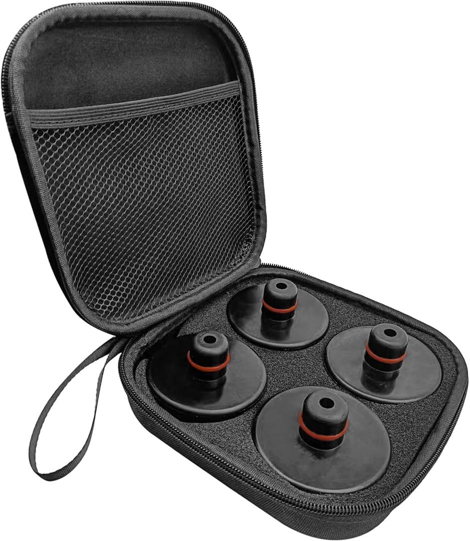 4 Pcs Non-Slip Rubber Lifting Jack Pads with a Storage Case - Compatible with Tesla Model 3/Y/S/X - Tire Repair Adapter Tools