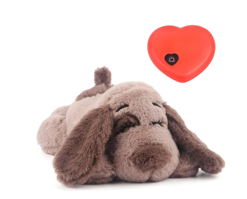 Beverly Shark Puppy Heartbeat Toy Dog Anxiety Relief Calming Aid Puppy Heartbeat Stuffed Animal Behavioral Training Sleep Aid Comfort Soother Plush Toy for Puppies Cats