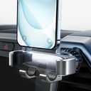 AINOPE Car Phone Holder Mount Vent 2025 Gravity Air Vent Phone Holders for Your Car for iPhone 16 Pro Max with Vent Clip Hand Free Cell Phone Car Mount Holder for iPhone 15 Plus Samsung Silver