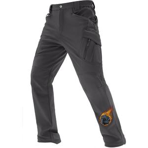 TACVASEN Men's Winter Work Pants Fleece Lined Tactical Snow Ski Pant Waterproof Insulated Cargo Hiking Trousers 9 Pocket (32)