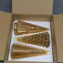 YiYa 3Pcs Gold Glass Christmas Tree Home Decor Tabletop Christmas Tree Decor Mercury Glass Xmas Trees Decorations for Fireplace Mantel Holiday Decor Indoor