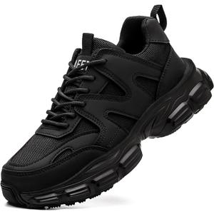 Hogent Steel Toe Shoes for Women Men Wide Non Slip Composite Work Sneakers Indestructible Comfortable Safety Tennis Shoes Lightweight Breathable Construction Sneakers Puncture Proof Ergonomic Design, 40