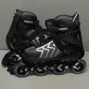 Nattork Adjustable Inline Skates for Adults and Teens, Outdoor & Indoor Blades Roller Skates for Boys, Beginners (XX-Large - Adult (10W-13W/9M-12M), Black)