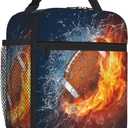 2 x American Football Reusable Lunch Bag, Insulated, Spacious, Stylish, Eco-Friendly, Suitable for 6+ years