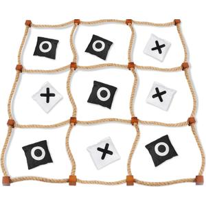 Giant Tic Tac Toe Outdoor Games, 4ft x 4ft Bean Bag Toss Outdoor for Kids, Giant Yard for Adults, Jumbo Large Wooden Tic Tac Toss, Backyard Lawn Camping Game