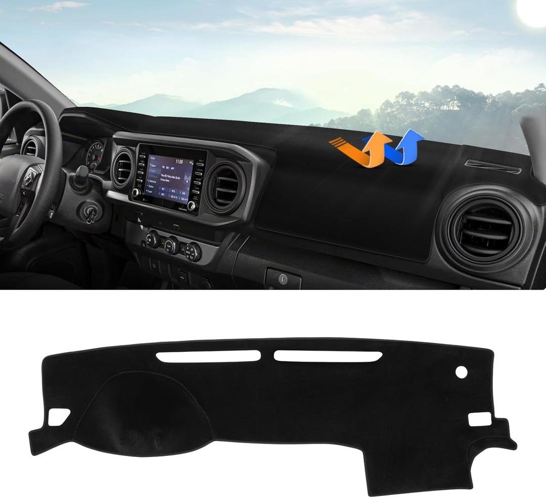 Autorder Dashboard Cover Mat for 2016-2021 2022 2023 Toyota Tacoma Accessories Dash Cover Upgrade Velvet Dash Mat Sunshade Glare UV Rays Protector
