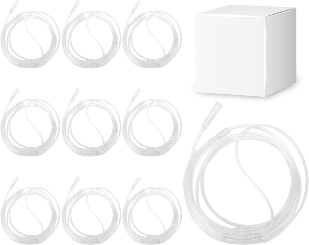 party greeting 10 Pack Oxygen Nasal Cannula 5ft Flow Nasal Cannula Oxygen Crush Resistant Oxygen Tubing Curved Nose Piece for Portable Oxygen Concentrator Supplies Home Use