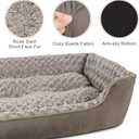 JOEJOY Rectangle Dog Bed for Large Medium Small Dogs - Washable Orthopedic Sofa Bed, Soft Breathable Puppy & Pet Cuddler, Durable Calming Dog Bed with Anti-Slip Bottom, Multiple Sizes, Dark Brown