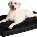 Dog Crate Bed Waterproof Deluxe Plush Dog Beds with Removable Washable Cover Anti-Slip Bottom Pet Sleeping Mattress for Large, Medium, Jumbo, Small Dogs, 35 x 22 inch, Gray