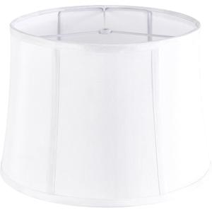 GOSO Drum Lamp Shade,12" Top x14" Bottom x10" High (Spider) Medium White Faux Silk Lamp Shades for Floor Lamps Table Lamp- Natural Fabric Foldable -Empire Lampshades Replacement Modern,Easy Assembly (12"*14"*10"-1 Pack, Natural faux silk-White)