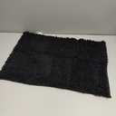 H.VERSAILTEX Black Bathroom Rug Set Bath Mats for Bathroom Floor, Super Thick Soft Shaggy Chenille Bath Mats Machine Washable, Dry Fast Water Absorbent Bath Mats(17" x 24")