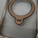 Compatible with iPhone 16 Pro Case with 360 Spin Magnetic Ring Stand [Compatible with Mag-Safe] Full Camera Lens Protector Plating Clear Phone Case for iPhone 16 Pro 6.3", Desert Gold