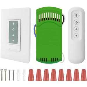 Universal Ceiling Fan Remote Control Kit, Wall Remote Switch with Light Dimmer and 3 Speeds, Replacement for Hunter Hampton Bay Harbor Breeze, Include Wall Switch, Remote Control and Receiver