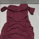 Women's Off the Shoulder Midi Dress Built-in Bra Ruched Corset Bodycon Formal Night Out Cocktail Party Dresses (Purple, M)
