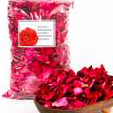 Fortunate Flowers 16oz/450g Dried Rose Petals Bulk for Wedding, 80+ Cups Red Fresh Real Dry Rose Petals Dried Flower Petals Bulk for Bath, Confetti, Flower Girl, Bridal Shower, Roses Petals Decoration